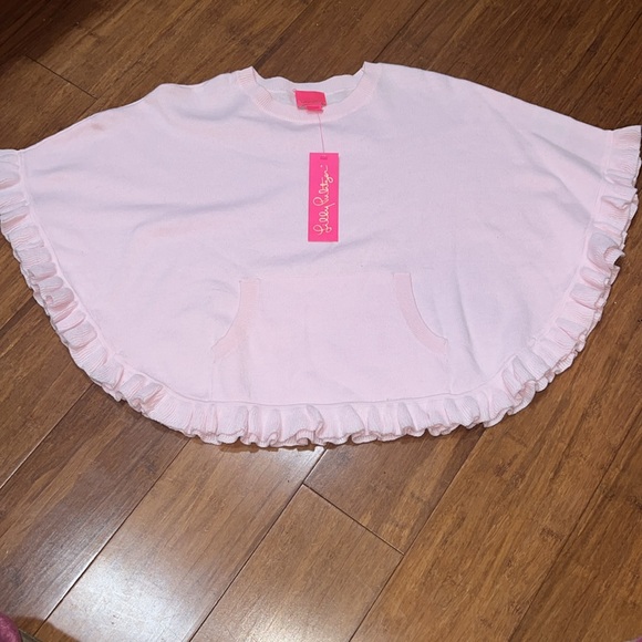 Lilly Pulitzer Girls Frosted Pink Hani Poncho size medium NWT - Picture 6 of 8